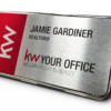 Framed Name Tag - Red/Silver Block 1.5x3