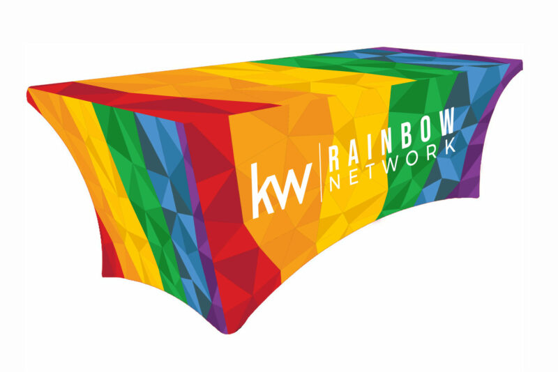 KW Rainbow Network | 6 ft. Stretch Table Throw 3-sided with Custom Print
